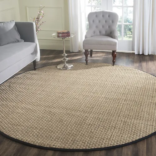 Vista 45 de SAFAVIEH Natural Fiber Collection NF114A - Alfombra de pasillo de hierba marina con patrón de tejido de cesta y borde, de 2 pies 6 pulgadas x 16