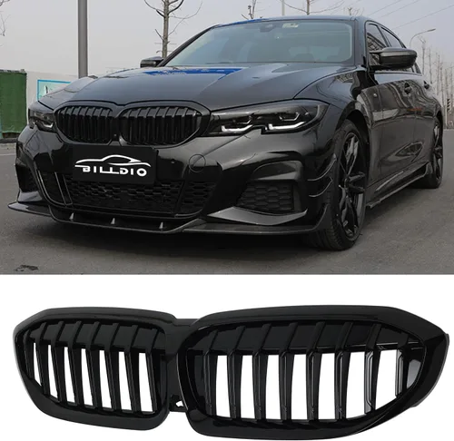 Vista 23 de Parrilla G20 - Parrilla de Riñón Negra Compatible con Serie 3 G20 316i/318i/320i/328i/330i/335i/340i de 2019-2022 Negro Brillante Diamante