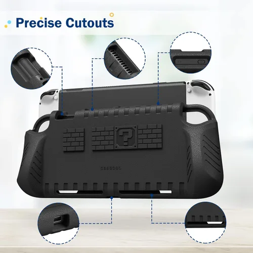 Vista 6 de Fintie Kids Case for Nintendo Switch OLED Model 2021 with Game Card Slots - [Kids Friendly] Ultralight Shockproof Protective Cover, Ergonomic Grip