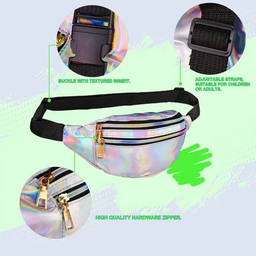 Vista 6 de WILDPARTY 80s Costume Accessories for Women with Waist Bag Headband Wristbands Leg Warmers for Party