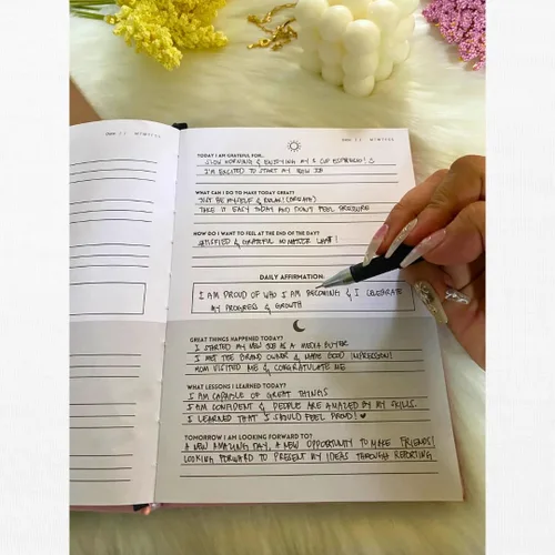 Vista 5 de Diario de cuero A5 de tapa dura con compartimento para bolígrafos, encuadernado en cuero para mujeres, hombres, escuela, oficina, trabajo, diario