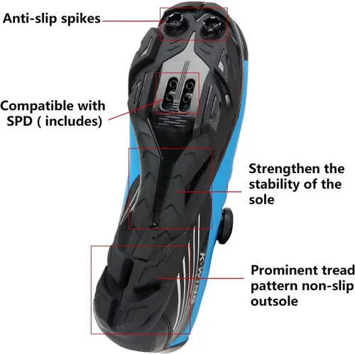 Vista 4 de Zapatos de ciclismo unisex compatibles con Pelaton para interiores, zapatos de bicicleta de carretera, zapatos de bicicleta de montaña para hombres