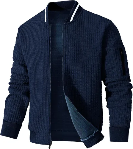 Vista 14 de Chaqueta ligera para hombre, chaqueta bomber casual, chaqueta universitaria