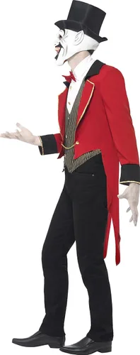 Vista 3 de Smiffys Disfraz siniestro de Ringmaster para hombre, Rojo