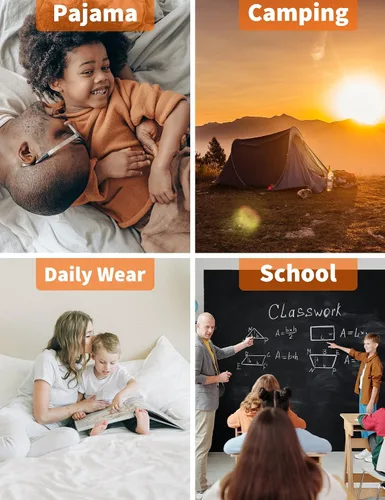 Vista 6 de Subuteay Ropa interior térmica para niños, con forro polar, pantalones largos, capa base ultra suave