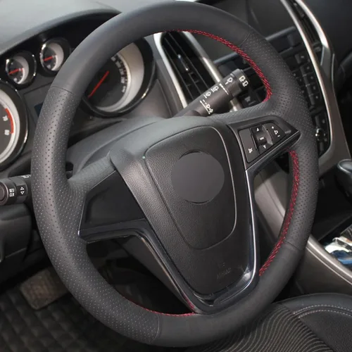 Vista 4 de Fit for Vauxhall Zafira (C) 2011-2016,Car Steering Wheel Cover,Car Black Steering Wheel Cover,Car Hand-Sewn Steering Wheel Cover