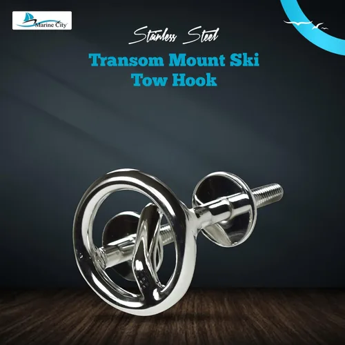 Vista 2 de MARINE CITY Transom Mount Ski Tow Hook, Premium 316 Stainless Steel, Corrosion-Resistant, Ideal for Boats, Marines, Yachts, Sport Accessories