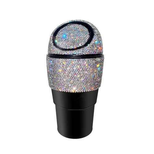 Vista 10 de Bling - Papelera de basura con tapa para automóvil, hogar, oficina, cocina, dormitorio.