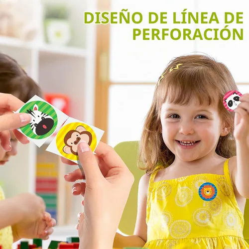 Vista 3 de 600 calcomanías de incentivo adorables calcomanías redondas de animación con cara de animal, calcomanía motivacional de recompensa para maestros