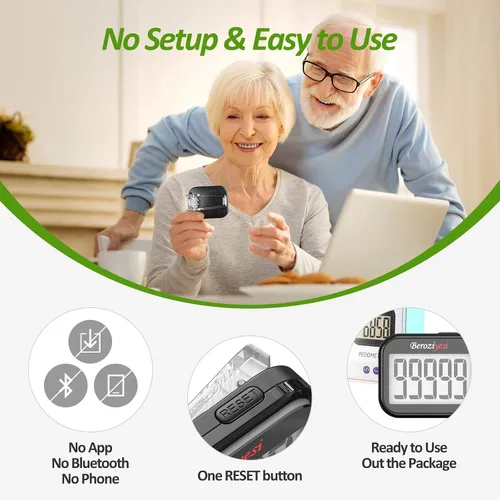 Vista 4 de 3D Pedometer for Walking, Simple Step Counter for Walking with Removable Clip and Lanyard, Accurate Pedometers for Steps, Step Tracker with Large