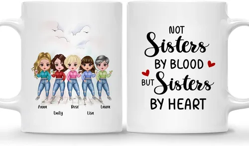 Vista 8 de Taza personalizada Gossby para amiga - Aparentemente somos problemas cuando estamos juntas - Regalo personalizado para amigas con nombres