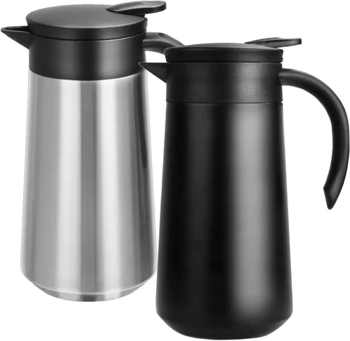 Vista 10 de Jarra de Café de 28 onzas Airpot Aislada Urna de Café de Acero Inoxidable Termo al Vacío Frasco para Café, Agua Caliente, Té, Bebidas Calientes