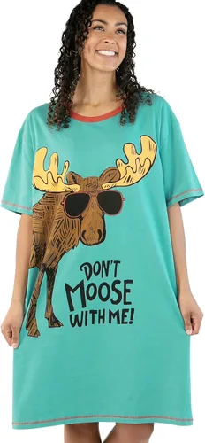 Vista 12 de Lazy One Camisones para mujer, lindo camisón para mujer, diseños de animales Camisón azul Bear Hug