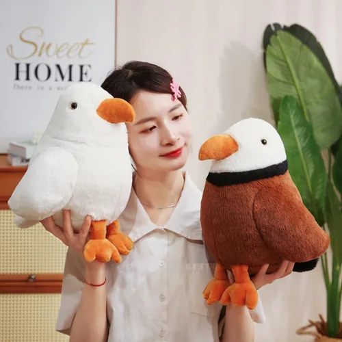 Vista 7 de Peluche grande de águila calva – Animal de peluche de águila de 11.8 pulgadas – Juguete de almohada de felpa y blando – Lindo juguete de peluche