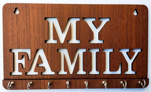 Vista 5 de Soporte familiar para llaves de pared de madera para decoración del hogar, soporte para llaveros, regalo para el mejor diseñador familiar del mundo