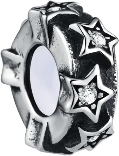Vista 40 de 925 plata esterlina espaciador encanto grano con CZ transparente para pulseras Pandora Charms
