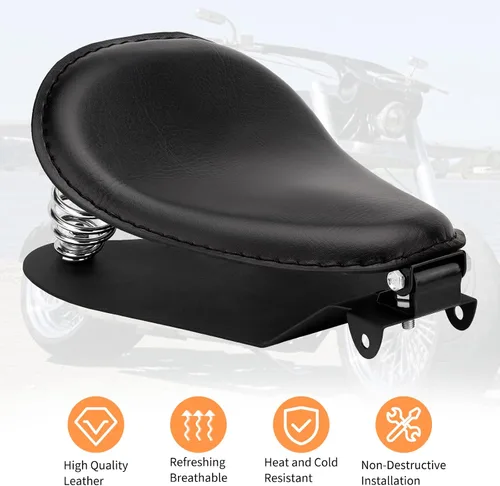 Vista 5 de Bobber - Kit de asiento individual para Harley Sportster 883 1200 Para Honda Yamaha Kawasaki Suzuki Custom Builds, soporte base de resorte