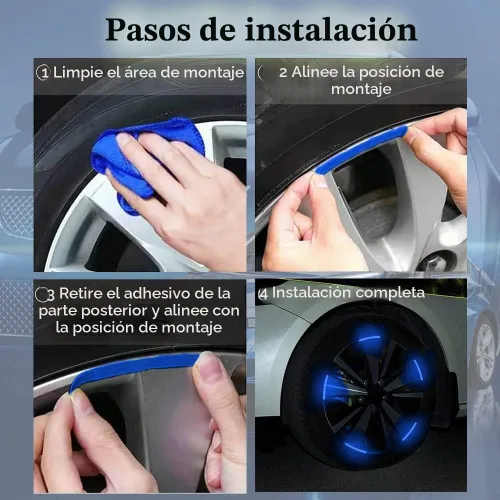 Vista 4 de 20 piezas de calcomanías reflectantes para cubo de rueda de automóvil, calcomanías reflectantes de seguridad nocturna para automóviles, motocicletas
