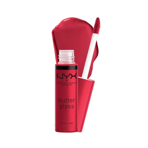 Vista 22 de NYX MAQUILLAJE PROFESIONAL Brillo de mantequilla, brillo de labios no pegajoso, - Eclair (rosa)