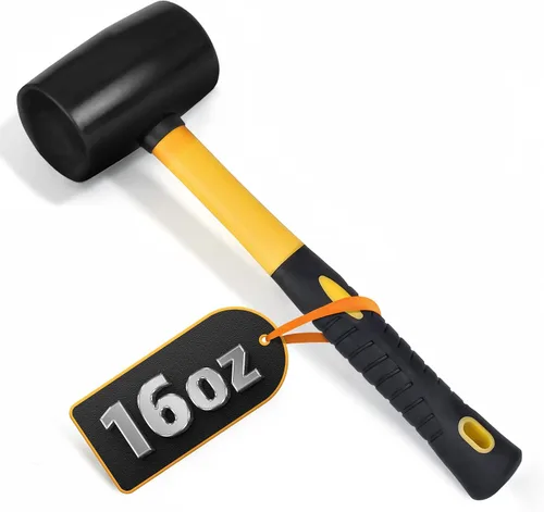 Vista 19 de Rubber Mallet Hammer 8 Oz, Soft Face Non-Marring Head (Orange)
