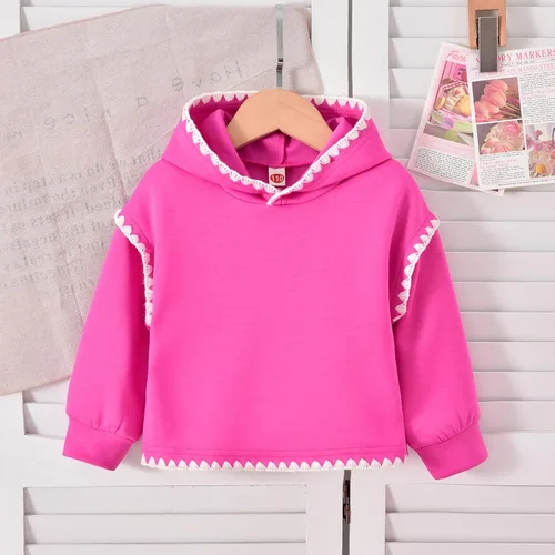 Vista 4 de Conjunto de sudadera para niñas pequeñas de 2 a 5 años Rosa fuerte