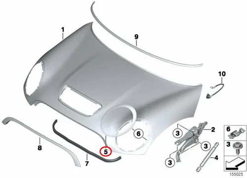Vista 4 de Cromo conductor lado izquierdo faro Trim anillo biselCompatible con Mini Cooper 2007-2014 R56 R56 R57 R58 R59