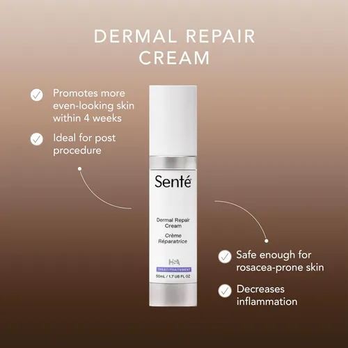 Vista 4 de Senté Dermal Repair Crema facial Nutritiva para rosácea, piel sensible y después del procedimiento Hidrata y suaviza con HSA patentada