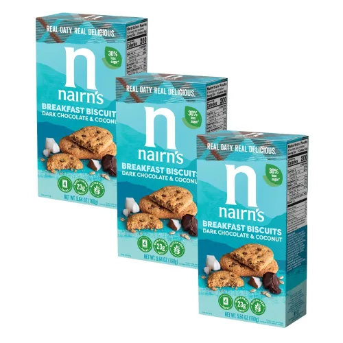 Vista 22 de Nairn's Galletas de desayuno de arándanos y frambuesas sin gluten, 5.64 onzas, aperitivo perfecto para llevar, saludable, sabroso, alto en fibra