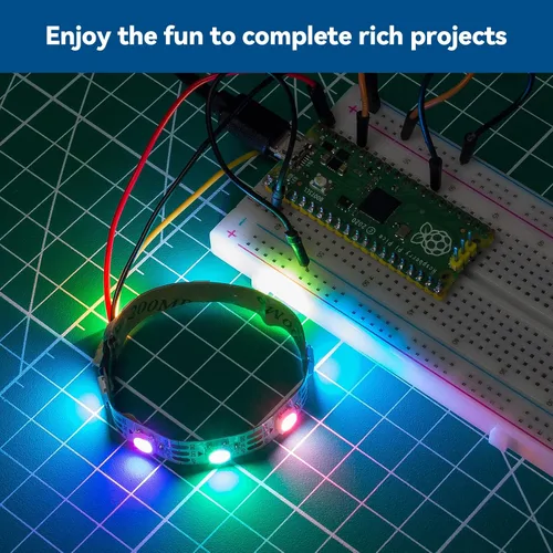 Vista 6 de SunFounder Kit de inicio para Raspberry Pi Pico con tutoriales en línea de 40 proyectos, código de creación de MicroPython C Piper Make, electrónica