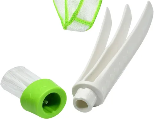 Vista 4 de Cepillo de limpieza multifunción para ventilación de aire del automóvil, 2 fundas de microfibra, herramientas de limpieza para teclado, ventana