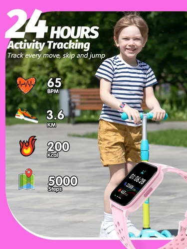 Vista 3 de Reloj inteligente para niños y niñas, reloj inteligente para niños, regalos para niños de 4 a 16 años con modo de sueño, 19 modos deportivos