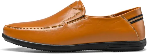 Vista 7 de LUODENGLANG Mocasines de cuero genuino de primera calidad para hombre, zapatos casuales sin cordones para conducir, mocasines para hombre, ligeros