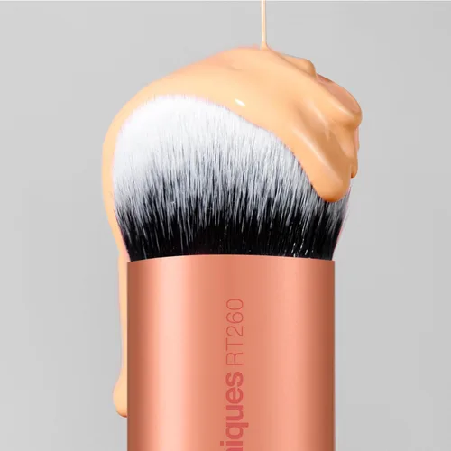 Vista 7 de Real Techniques, brocha de maquillaje Bubble Blending, brocha multiusos para base para productos líquidos, crema y polvo, cabeza de cepillo redonda