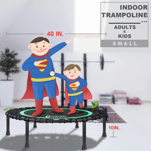 Vista 7 de DARCHEN - Mini trampolín para adultos, 450 libras; para interiores, para entrenamiento, fitness; da un rebote silencioso y seguro [40 pulgadas]