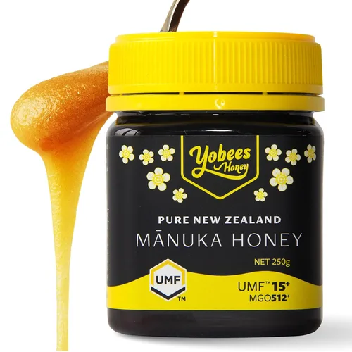 Vista 10 de Yobees Honey Miel de Manuka de Nueva Zelanda cruda y sin pasteurizar orgánica MGO 261+ / Certificado UMF 10+ 8.8 onzas