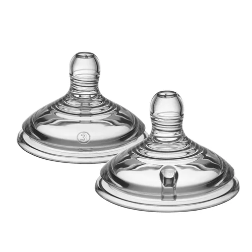 Vista 8 de Tommee Tippee Natural Start - Tetinas para biberón, parecidas al pecho para un pestillo natural, válvula anticólicos, silicona suave, flujo extra