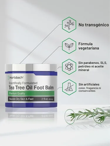 Vista 4 de Horbäach Bálsamo para pies con aceite de árbol de té 2 oz