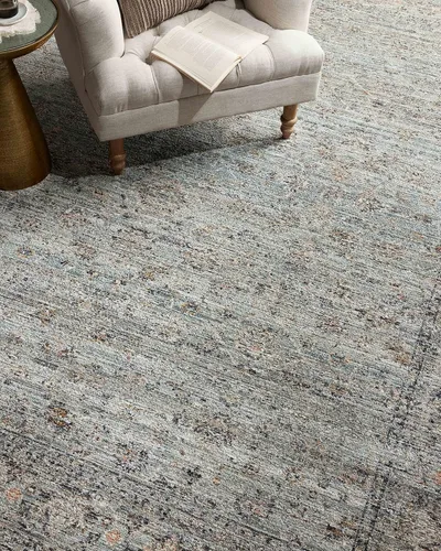 Vista 7 de Loloi Jean Stoffer Katherine Collection KES-01 Ocean/Gold - Alfombra decorativa de 2 pies y 3 pulgadas x 3 pies y 10 pulgadas, altura de pelo de 25