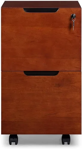 Vista 3 de ZURI Hayes Modern - Pedestal móvil de 2 cajones para llenado de letras y legales, ligero