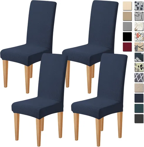 Vista 41 de Dioxide Fundas de Silla de Alto Estirar para Sillas de Comedor, Juego de Fundas de Silla de Comedor Lavables de 4, Fundas de Asiento de Silla