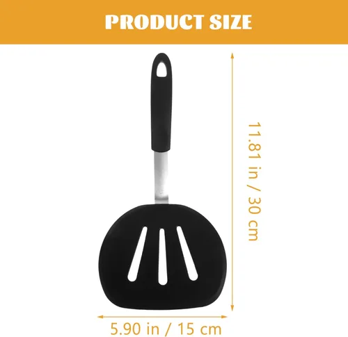 Vista 6 de Hemoton Espátula para freír ranurada Espátula de silicona antiadherente Espátula de cocina multifunción Accesorio de cocina