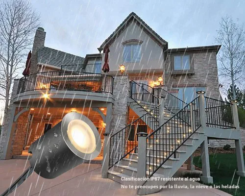 Vista 7 de SMY Lighting Paquete de 10 kits de luces LED empotrables para terraza con carcasa protectora, 32 mm, luz blanca cálida, IP67 impermeable, 12 V