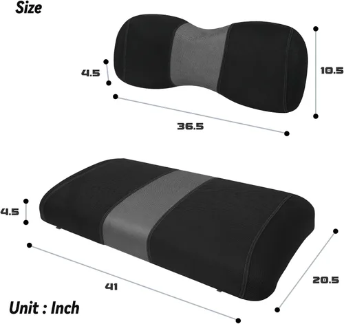 Vista 6 de Fundas de Asiento Delantero para Carrito de Golf Compatibles con Yamaha G29 Drive/Drive 2, Funda de Asiento Ajustable Lavable y Transpirable