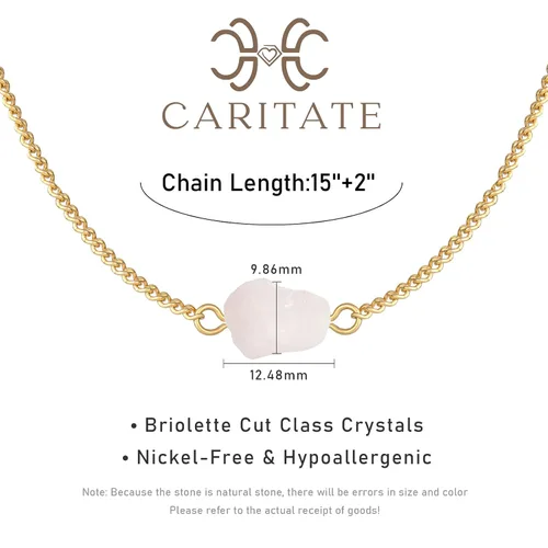 Vista 3 de Collar de cristal crudo para mujer, Cristal, Cuarzo