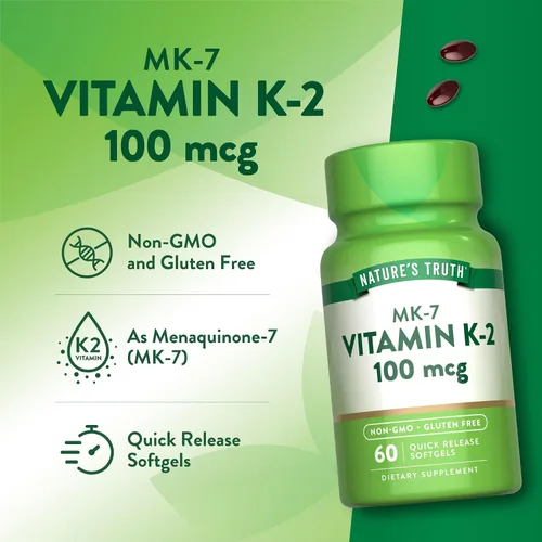 Vista 5 de Nature's Truth Vitamina K2 MK-7 100 mcg 60 cápsulas blandas