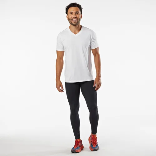 Vista 5 de KORSA - Cuello en V 2.0 para hombre, ligero, absorbe la humedad, capa base, para correr