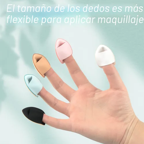 Vista 7 de Finger Puff, 12 piezas de mini esponja de maquillaje, adecuada para base, corrector, sombra de ojos, herramientas de maquillaje de belleza