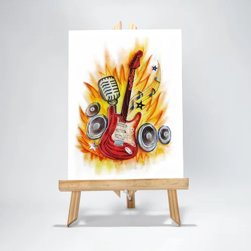 Vista 5 de Tarjeta de feliz aniversario con forma de guitarra y nota musical, tarjetas de felicitación de quilling, regalo único para guitarristas