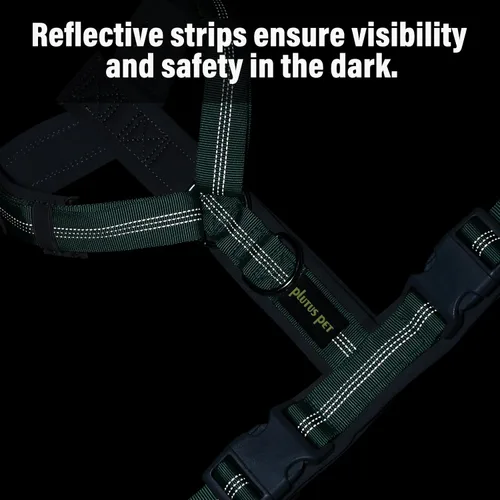 Vista 15 de Arnés para perro Plutus Pet sin tirón, arnés ajustable de nylon con acolchado suave, arnés para perro reflectante y resistente para perros pequeños