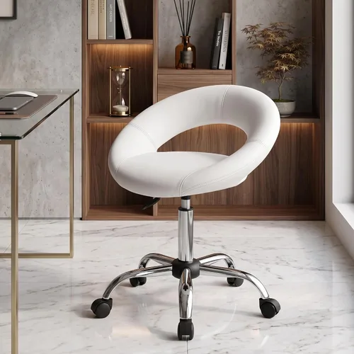 Vista 10 de DUHOME Silla giratoria con ruedas, silla de terciopelo para oficina en casa Gris